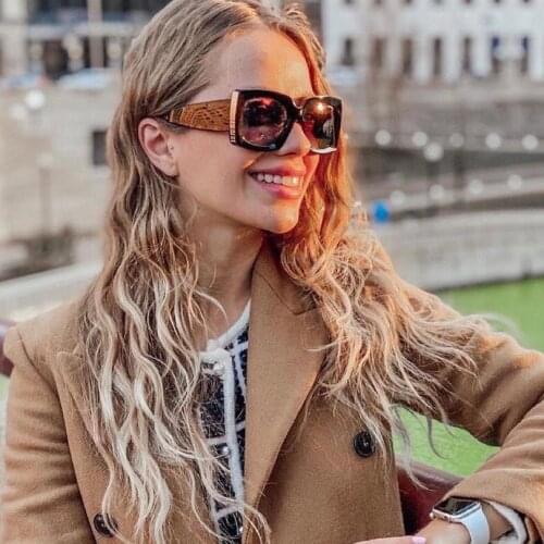 Square acetate black frame women sunglasses gradient grey lens lady eyewear