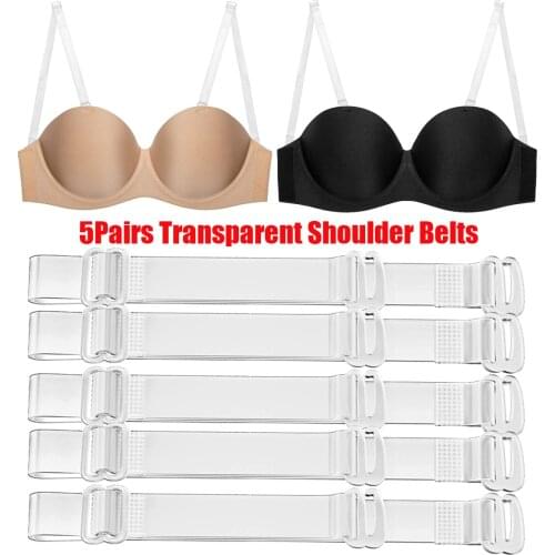 1/5Pairs /set Transparent Bra Buckle Belts Shoulder Straps Silicone Bra Strap Adjustable Women Intimates Accessories