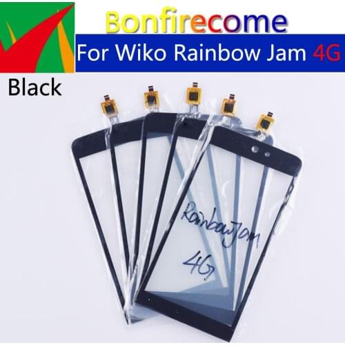 10Pcs\lot 5.0" Touchscreen For Wiko Rainbow Jam 4G Touch Screen Panel Sensor Digitizer Glass NO LCD Replacement Parts