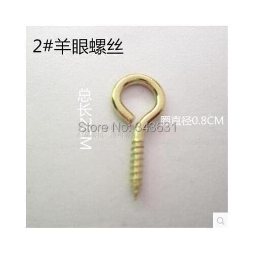 1000pcs/lot high quality 2# eye pins hook wood screw eyelet 8.5*20*1.8