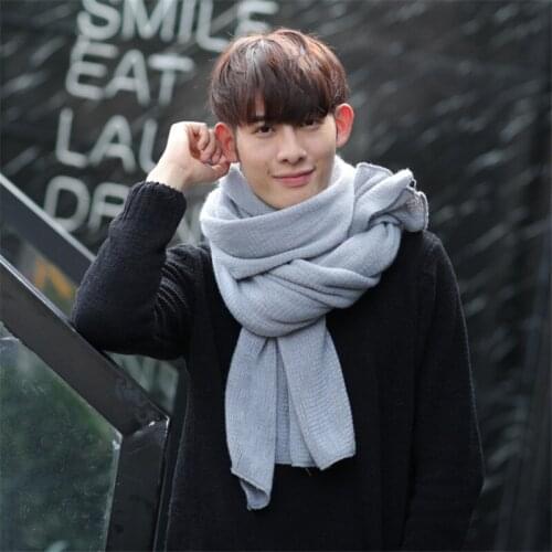 2020 New Cashmere Man Solid Scarf Winter Warm Knitted Shawl And Wraps Bandana Pashmina Long Female Foulard Thick Blanket