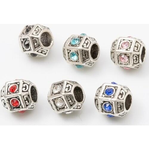 5Pcs/Lot Silver Plated Charms Beads European DIY Beads Fit Pandora Charms Bracelets & Bangle Fashion Jewelry js1019