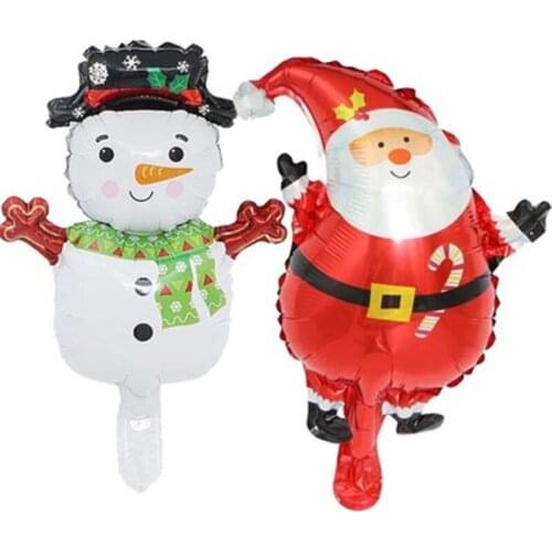 5 Pcs Mini Snowman Trumpet Cartoon Santa Claus Aluminum Film Balloons Christmas Hotel Shopping Mall Party Decoration