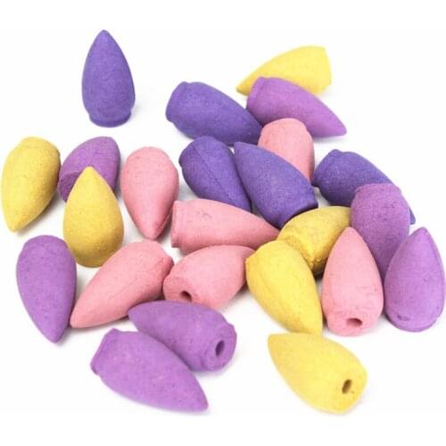 50Pcs Natural Tower Bullet Backflow Incense Cones Jasmine Sakura Lavender Lily Mixed Fragrance Incense Cone Or Ceramic Burner