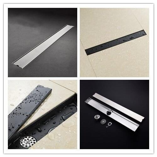 600*83mm Black/Brushed 2 colors bathroom toilet floor drain,Stainless steel two sides shower drainer,23.62 Inch