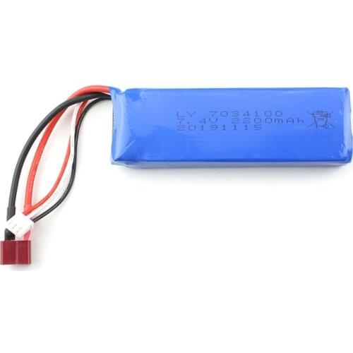 7.4V 2200MAh Lipo Battery 2S for Wltoys 144001 124018 124019 RC Car