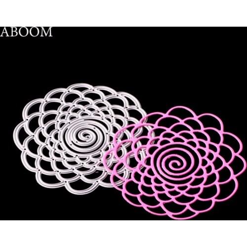 ABOOM Round Flower Net Metal Carbon Steel Die Cut Embossing Stencils DIe Cut Dies Used For Scrapbooking Album Decoration Cutting