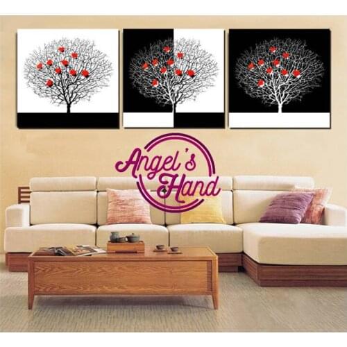 Tree With Red Love heart Diy diamond embroidery painting square drill rhinestone pasted cross stitch masonry rhinestone crafts