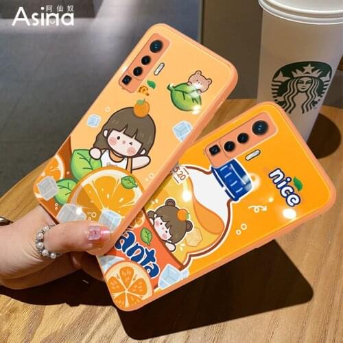 ASINA Tempered Glass Case For VIVO X50 60 30 Pro Cover Cartoon Bumper Fashion Liquid Cases For Vivo Z5X Z1Pro iQOO Neo Y17 V17