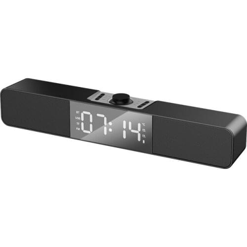 Wireless Soundbars Bluetooth Speaker 5.0 Portable Alarm Clock Home Computer Loudspeaker Stereo TF Card USB AUX Subwoofer