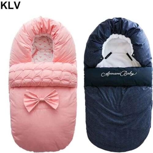 Baby Sleeping Bag Newborns Sleepsacks Blanket Envelope Bow Baby Outer Toddler Winter Warm Swaddle Stroller Wrap 0-12 Month