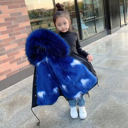 Children 2020 Autumn Winter Faux Fur Coat Liner Detachable Warm Parkas Thicken Outwear Hooded L13