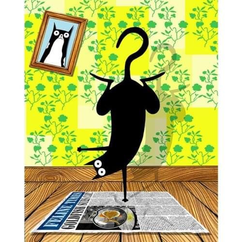 DIY Painting By Numbers Yoga Mat Kit Oil Picture By Numbers Cat Animals Wall Art Painting on Canvas Home Decoration Gift