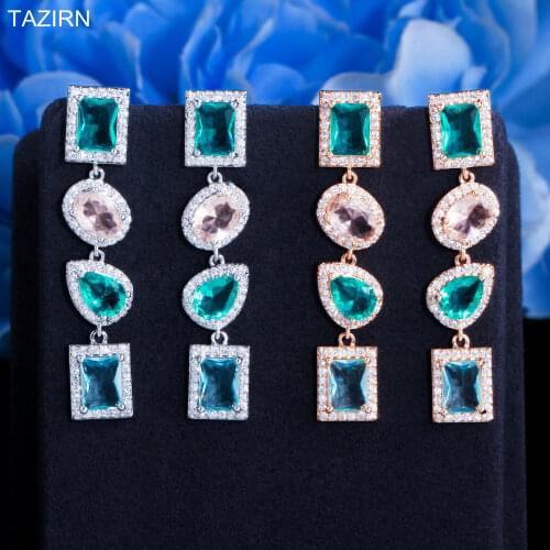 Long Cubic Zirconia Dangle Earrings Drop Earrings For Women CZ Fashion Birgthday Party Jewelry Accessories Best Gifts For Mom