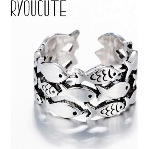 Luxury Brand Layer Fish Rings For Women Wedding Statement Jewelry Valentines Gifts Lover Finger Ring aneis