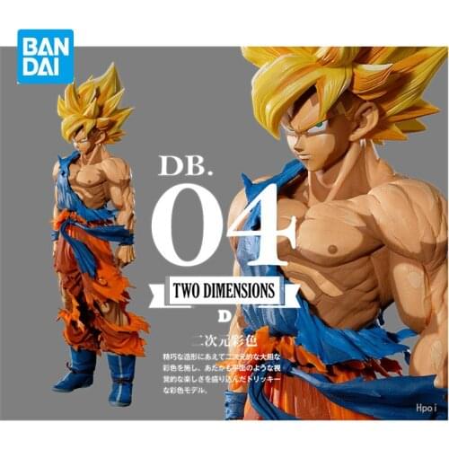 Action Figure-Smsp Goku Original Banpresto Dragon Ball Blond Two-Dimensional Comic Color 34Cm Pvc Anime Model Toys