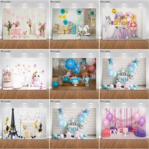 Birthday Photography Backdrops 1st Baby Shower Cake Smash Photo Background Children Newborn Pink Interiors Studio Photocalls