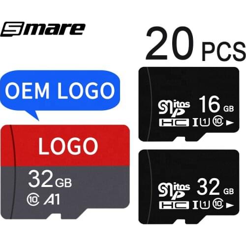Custom Logo Wholesale Real Capacity Memory Card 20PCS 32GB 16GB 8GB 64GB 128GB 256GB Micro SD Card Class10 U1 U3 SD Original Mem
