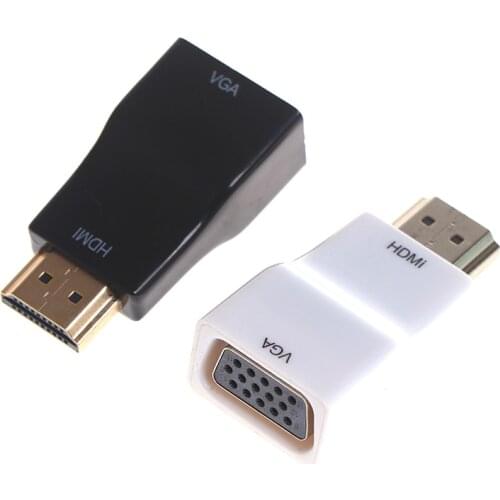 To VGA Converter 2VGA Cable Adapter Box for PC Computer Laptop Desktop Tablet to 1080P HDTV Monitor