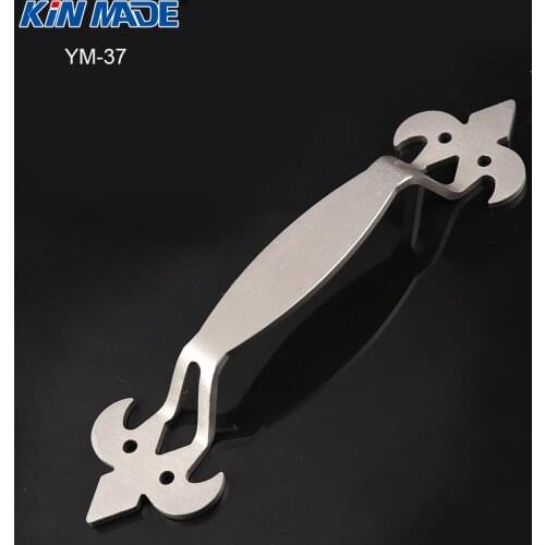 KIN MADE Sliding Barn Door Handle Wood Door Cast Iron Pull Gate Cabinet Brushed Nickel