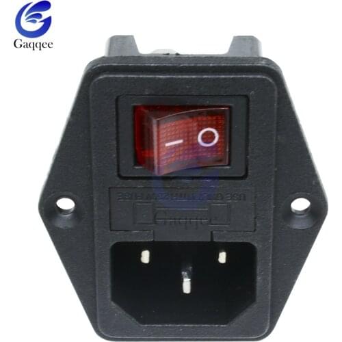 Rocker Switch ON-OFF 2 Position 3Pins Electrical Equipment Power Socket with Fuse Holder Power Switch 10A 250V