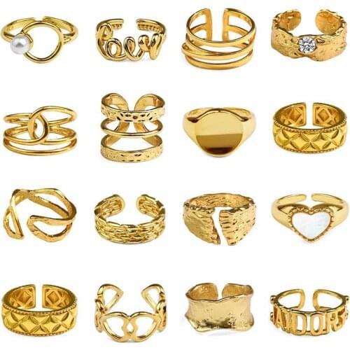 PONYKISS Trendy S925 Sterling Silver cross Line heart Adjustable gold Ring for Women Party Fine Jewelry wholesale Accessory