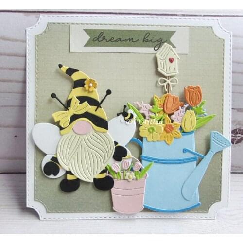 Flower Bee Gnome metal cutting dies cut die mold 2021 Scrapbook paper craft knife mould blade punch stencils dies
