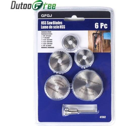 6pcs Mini Circular Saw Blades Set HSS For Wood Aluminum Cutting Disc Dremel Rotary Tools Accessories DIY Creative Hobbies