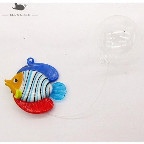 New Handmade Murano floating glass fish statue ornament Pendant Home Aquarium fish tank decor accessories marine animal Figurine
