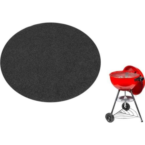 Outdoor Camping Hiking Baking Fireproof Round Grill Barbecue Mat Deck Pad Protector BBQ Accessories For Burning
