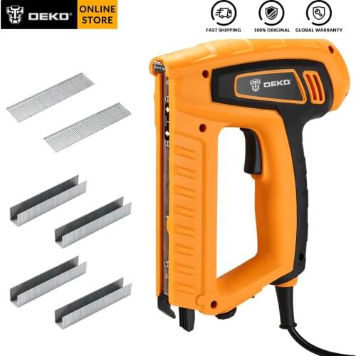 DEKO DKET01 220V Portable Electric Tacker Gun Electric Nail Gun 20pcs/min Woodworking Tool Electric Nail Gun Stapler Pneumat