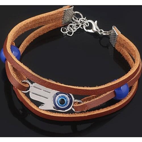 The Last of Us 2 Part 2 Cosplay Ellie Dina Charm Bracelet for Women Evil Eye Beads Leather Chain Bangles Bracelets Men Jewelry