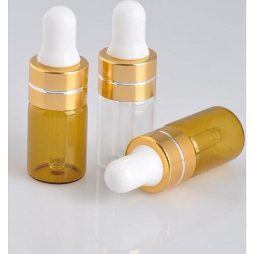 3ml 5ml Empty Glass Dropper Bottle Vials With Pipette gold Cap For Cosmetic Perfume Essential Oil Bottles F20172445