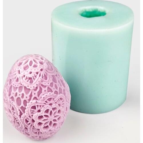 QT0339 PRZY 3D Lace Egg Moulds Easter Eggs Silicone Candle Mold Decor Soap Molds Clay Resin Moulds