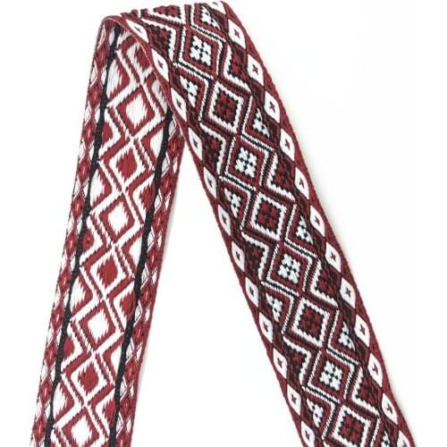 5Yards 30mm 1-1/4" Straps Belt Lace Decor Jacquard Ribbon Gifts Warpping Materials Wedding Party Decor Geometric Woven Ribbon