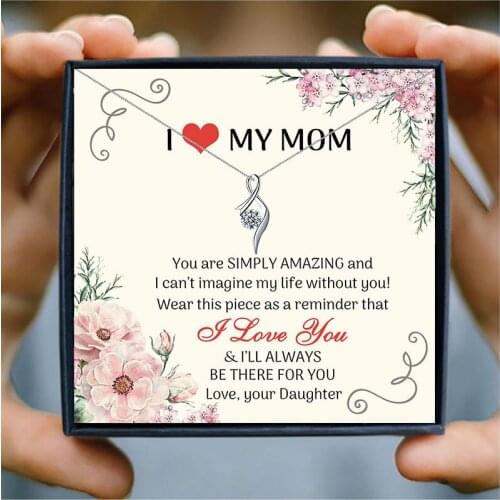 Luxury Retro Pendant Necklace for Women Mothers Day Gift Jewelry Shiny Unique Clavicle Chain Necklaces to Mom Birthday