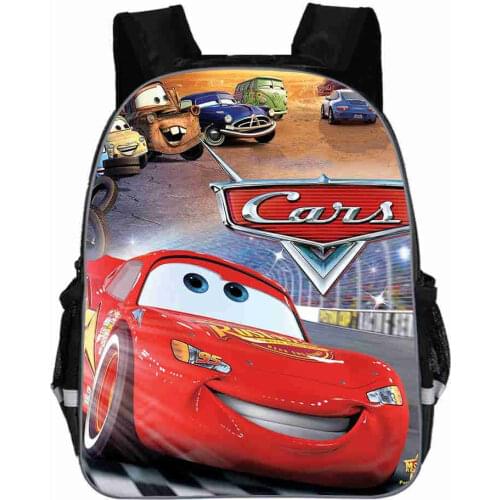 Disney car cartoon Backpack boys girls 11-16inch primary school 3-12 years old kindergarten cartoon Mochilas