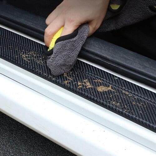 Universal Car Styling Sticker 4pcs Set 3D Carbon Fiber Door Sill Scuff Plate Guards Door Sills Protector Car Accessories