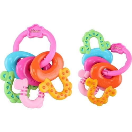 1Pcs Baby Toddler Teether Molars Ring Chain Teething Care Rainbow Circle Ring Grasping Pain Relief Cute Toys For Kids Child Gum