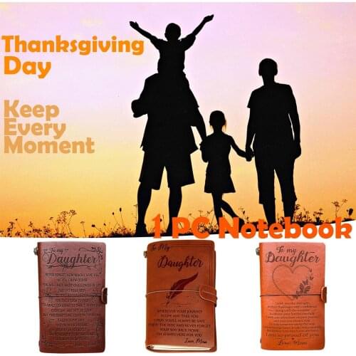 1pc Best Thanksgiving Gift For Children And Parents Record Life And Keep Good Memories Notebook Leather Cover Planners