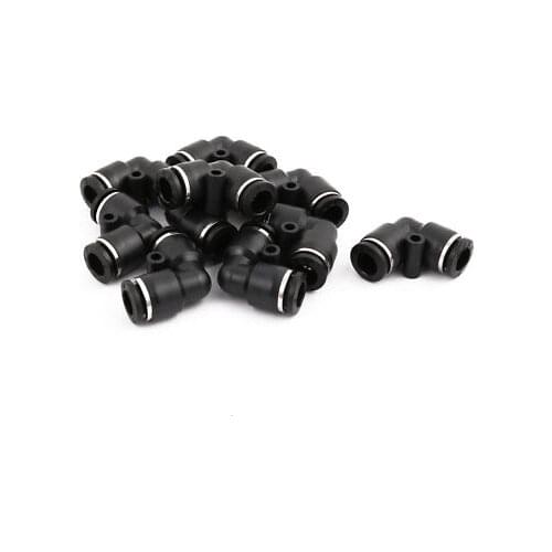10Pcs L Type Pneumatic Air 2 Way Quick Fittings Connector for 8mm Dia Tube Hose