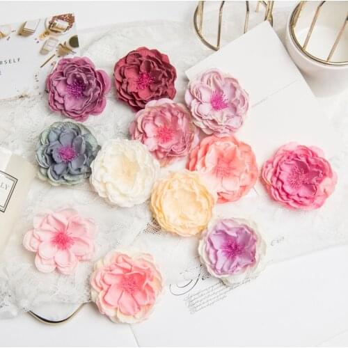 10 Pieces Silk Rose Head Stamen Scrapbook Christmas Garlands Wedding Bridal Accessories Clearance Home Decor Artificial Flowers