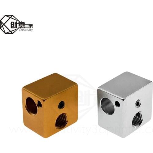 100pcs/lot 3D printer accessories all metal heating block of hot end 3D V5 aluminum oxidation process 16 x 16 x 12mm