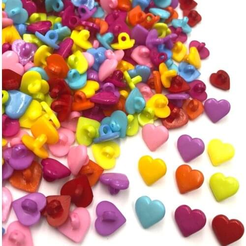100pcs 15mmx14mm wholesale candy color heart buttons DIY kids apparel sewing accessories PH165
