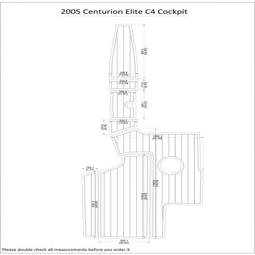 2005 Centurion Elite C4 Cockpit Pad Boat EVA Teak Decking 1/4" 6mm