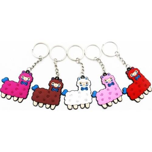 2020 5 Colors Fashion DIY Cute Fairytale PVC Alpacak Keychain Key Rings Holder Alloy Key Chain For Woman Man Kid Gift Jewelry