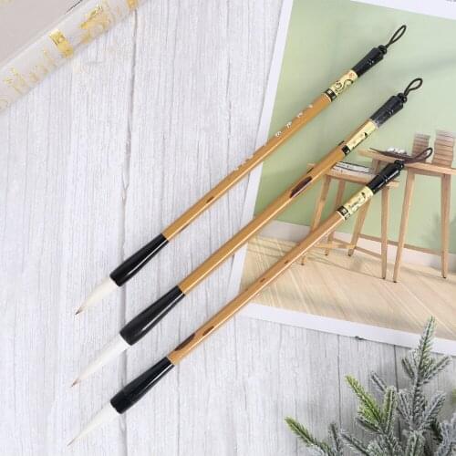 3Pcs Excellent Wolf Hair Chinese Caligraphy Kanji Japanese Sumi Drawing Brush