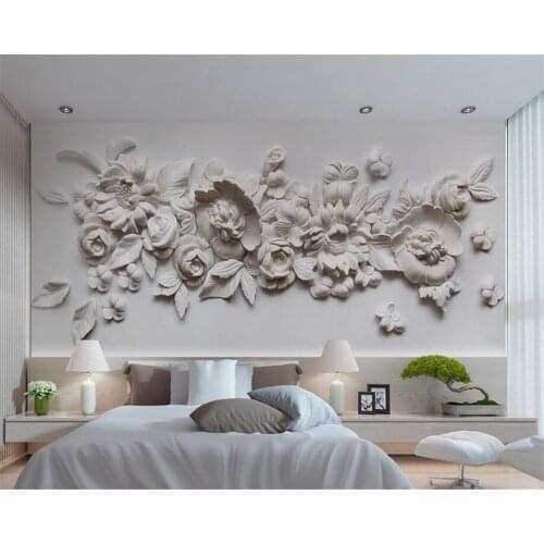 Beibehang 3D Wallpaper 3d Stereo Fine Oil Painting Style European Gypsum Carved Backdrop Living Room Bedroom wall 3d wallpaepr