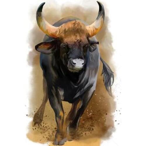 5d DIY Mosaic Diamond Embroidery Beads Sets Bull Cattle Diamond Painting Square/Round Rhinestones Animal Needlework