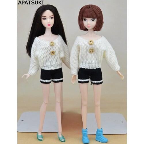 Doll Accessories Causal Knitted Sweater Clothes For Barbie Doll House Skirts Top Shorts For 1/6 BJD Doll Your Choice